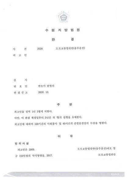 재범 · 상해 판결문 첫 장